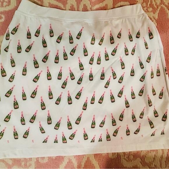 Playful Champagne Bottle Print Athletic Tennis Skirt - Picture 5 of 5